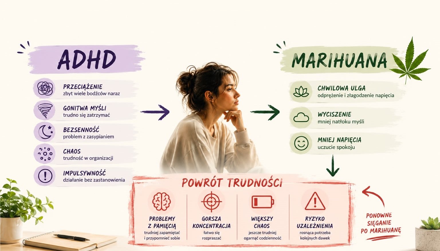 Marihuana i ADHD – czy naprawdę pomaga się wyciszyć? Co mówią badania?