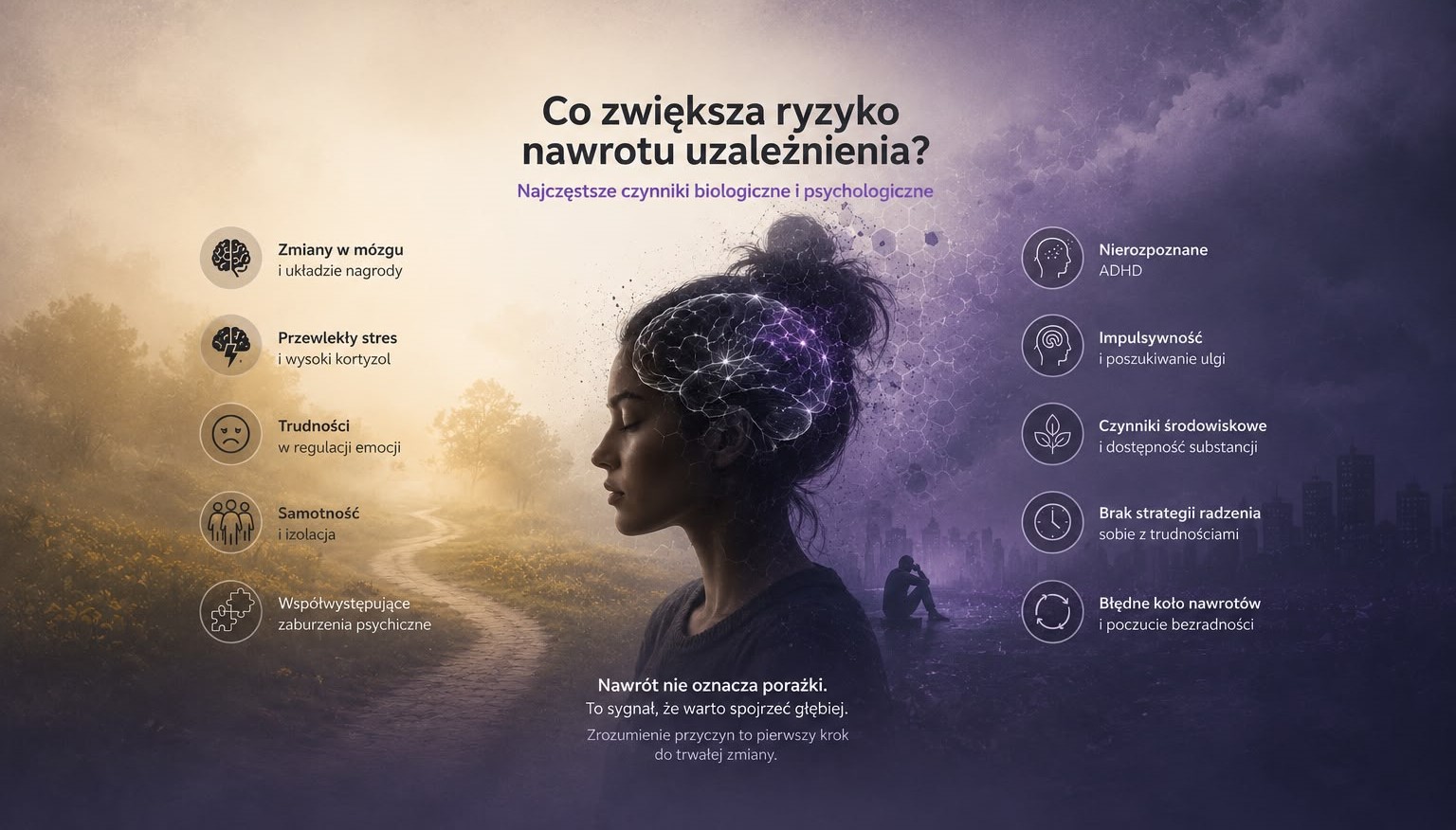 Co zwiększa ryzyko nawrotu uzależnienia? Najczęstsze czynniki biologiczne i psychologiczne